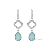 Aqua Chalcedony Earring-Stunning Chalcedony 12x16mm Gemstone Drop Earrings-925 Sterling Silver Earring-Handmade Dangle Earrings-Hook Earring